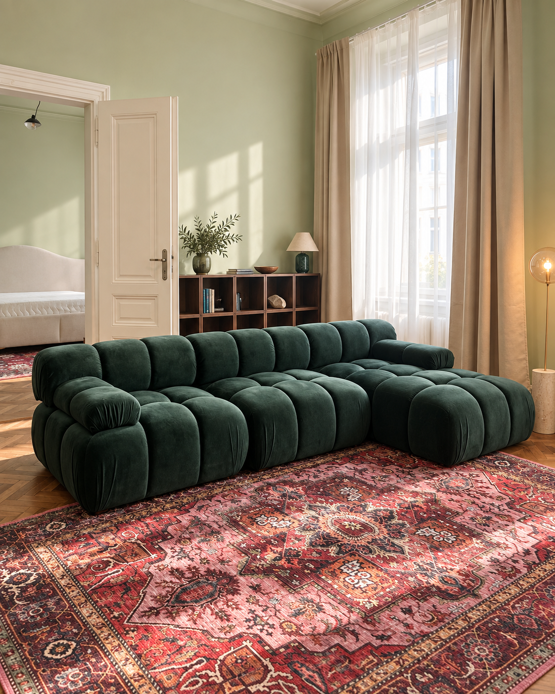 Realizácie interiérov – projekt na kľúč Praha, Airbnb apartmán 62 m²